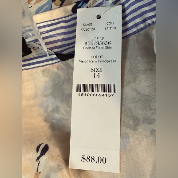 WHBM Floral button down blouse - Picture 8 of 12